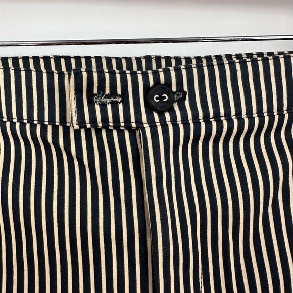 Betsy Johnson Black Label Pants 10 Pinstripe Navy Tan Vintage Work Career - Picture 5 of 14